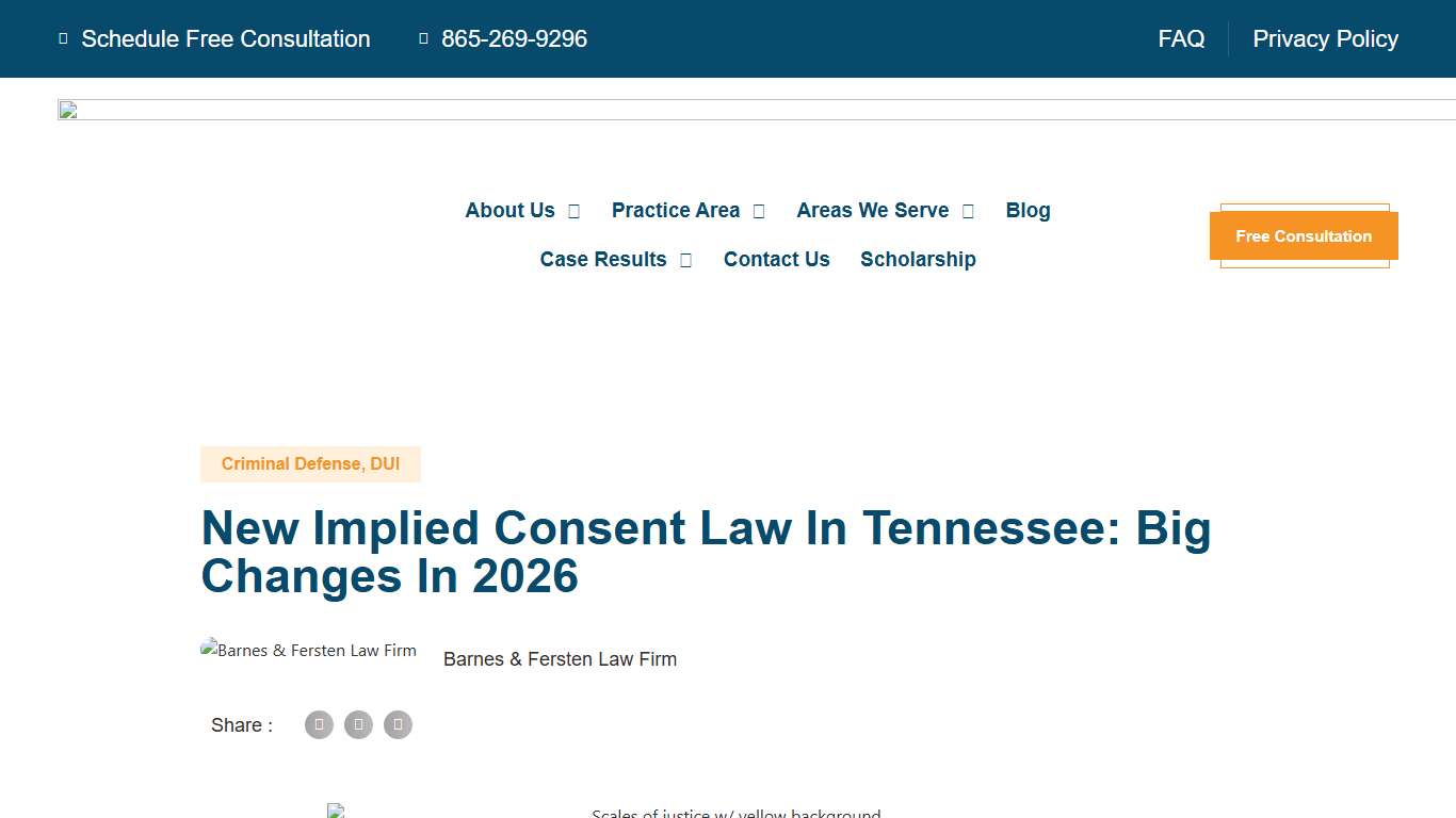 New Implied Consent Law in Tennessee: Big Changes in 2026 - Barnes & Fersten Law Firm