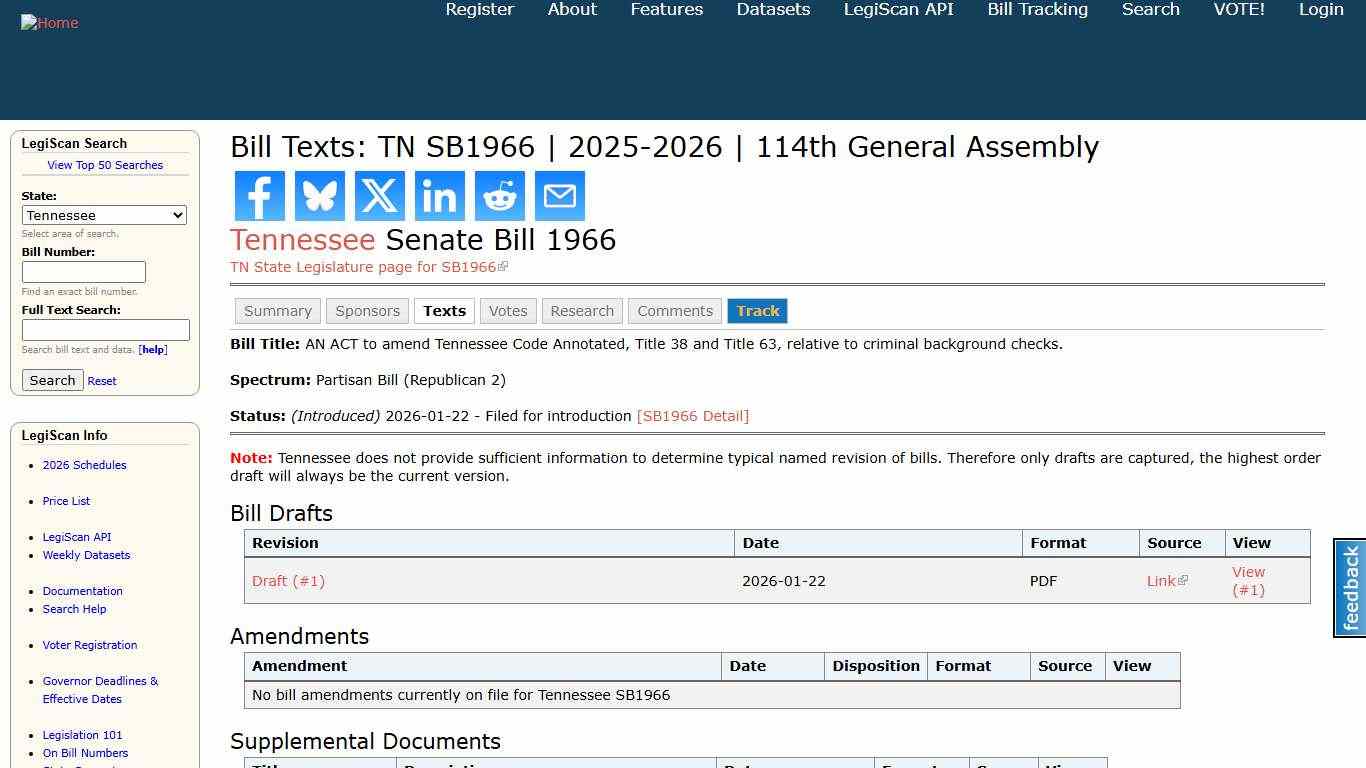 Bill Texts: TN SB1966 2025-2026 114th General Assembly LegiScan